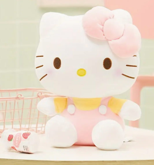 Sanrio Hello Kitty Figure Large Plush Original Pattern 30cm 12inch Yellow and Pink(Authentic, Original, Genuine, Licensed, official)