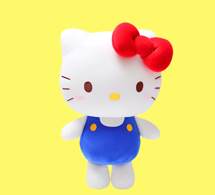 Sanrio Hello Kitty Stand up Figure Small Plush 22cm 9inch Blue and Red (Authentic, Original, Genuine, Licensed, official)