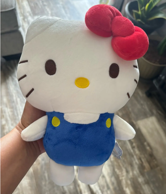 Sanrio Hello Kitty Stand up Figure Small Plush 22cm 9inch Blue and Red (Authentic, Original, Genuine, Licensed, official)