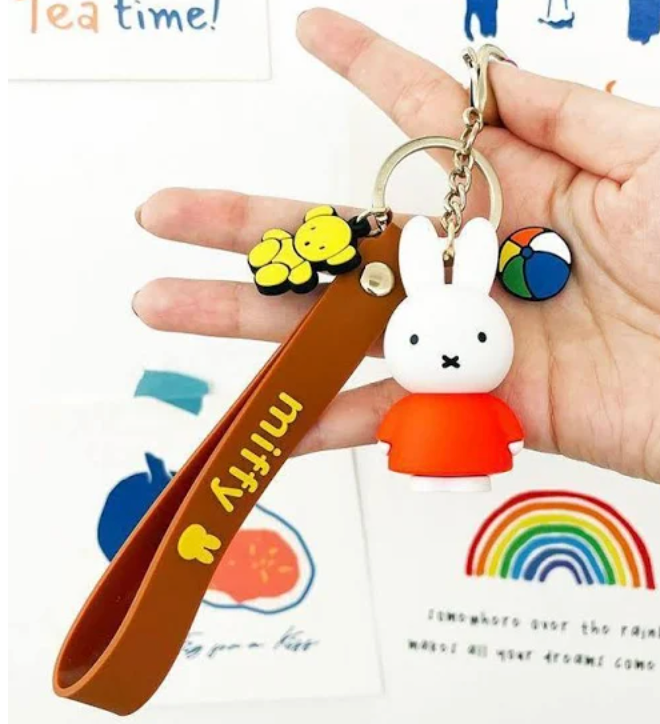 Mercis by Miffy Figure Keychain Original Orange(Authentic, Original, Genuine, Licensed, official)