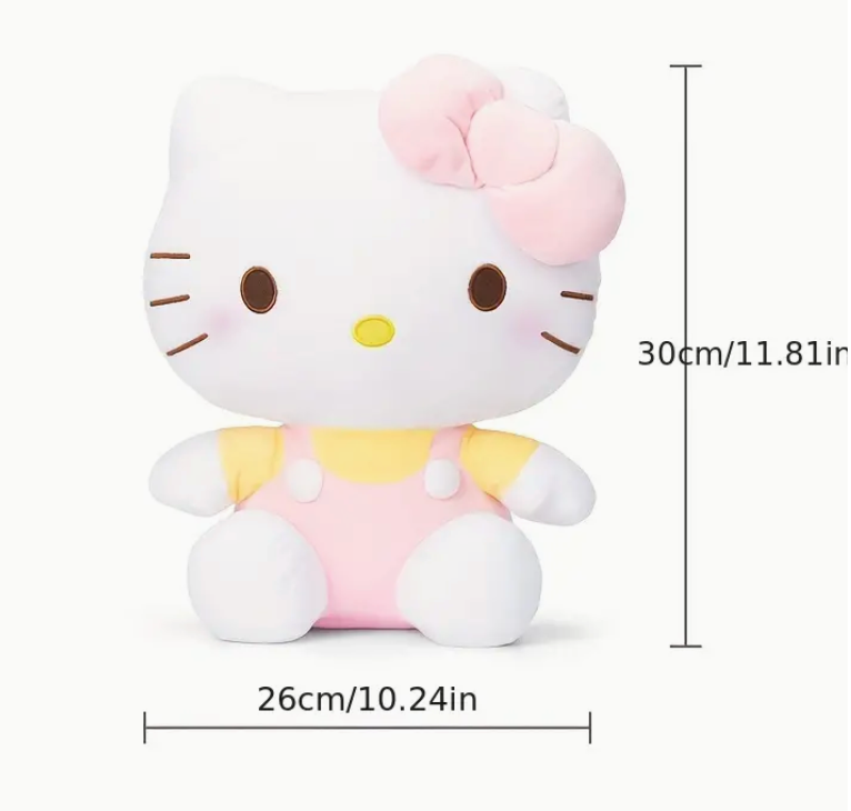 Free shipping! Sanrio Hello Kitty Large Plush Original Pattern 30cm 12inch Yellow and Pink(Authentic, Original, Genuine, Licensed, official)