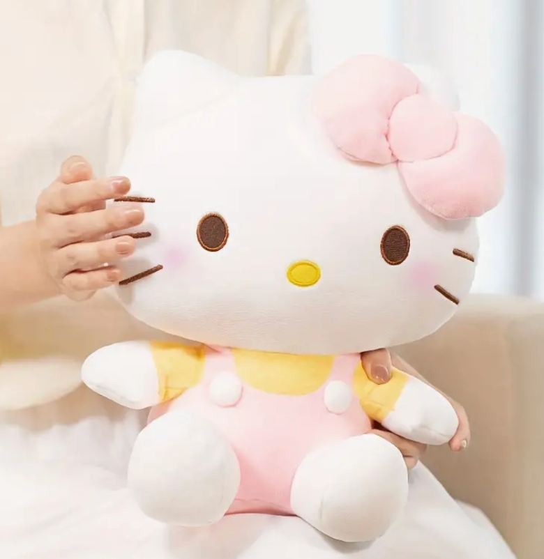 Free shipping! Sanrio Hello Kitty Large Plush Original Pattern 30cm 12inch Yellow and Pink(Authentic, Original, Genuine, Licensed, official)