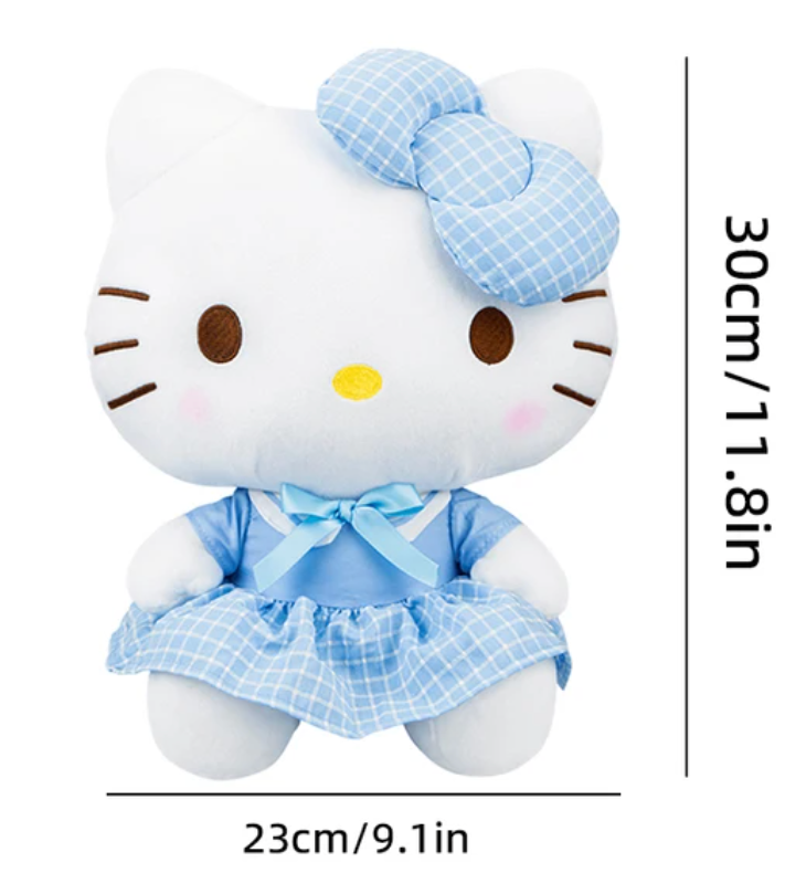 Sanrio Hello Kitty Pure Blue Dress Figure Large Plush 30cm 12inch Clean Blue(Authentic, Original, Genuine, Licensed, official)