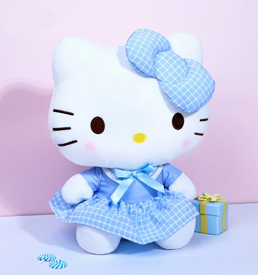 Sanrio Hello Kitty Pure Blue Dress Large Plush 30cm 12inch Clean Blue Lucky Japan
