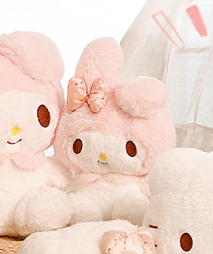 Sanrio My Melody Stand up ear 22cm 9inch Fluffy Small Plush Baby Pink(Authentic, Original, Genuine, Licensed, official)