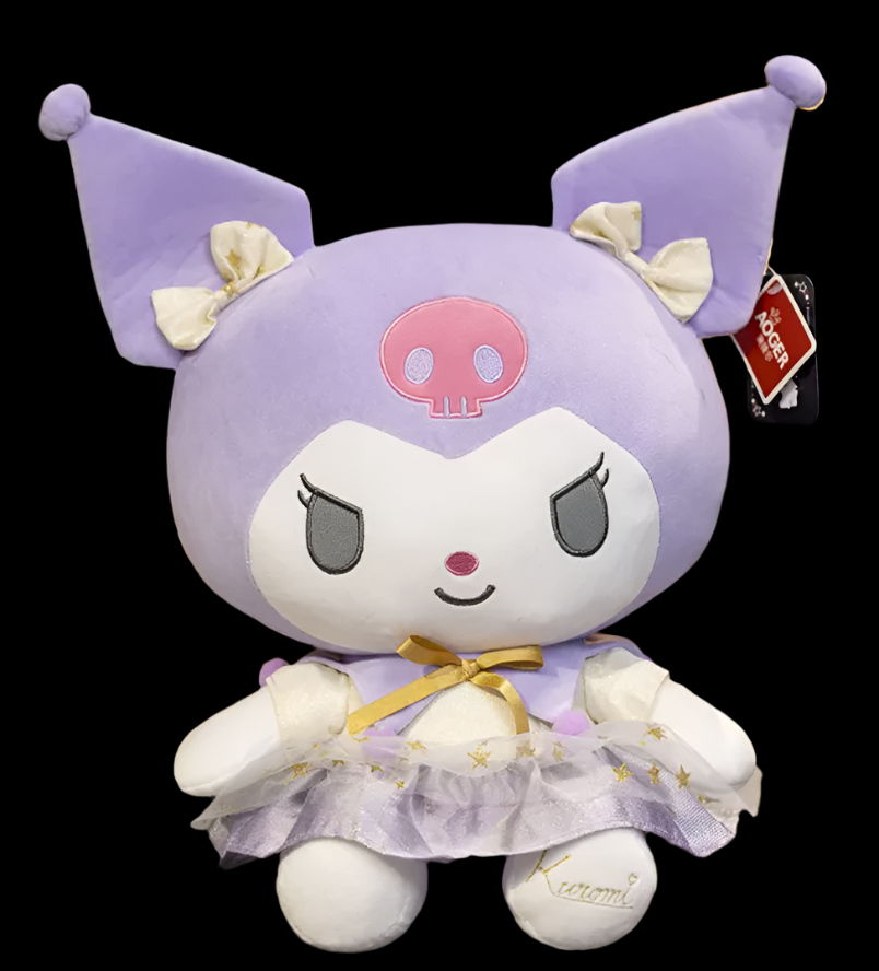 Sanrio Kuromi Figure 30cm 12inch Purple and Gold Nice Girl Dress up Large Plush(Authentic, Original, Genuine, Licensed, official)