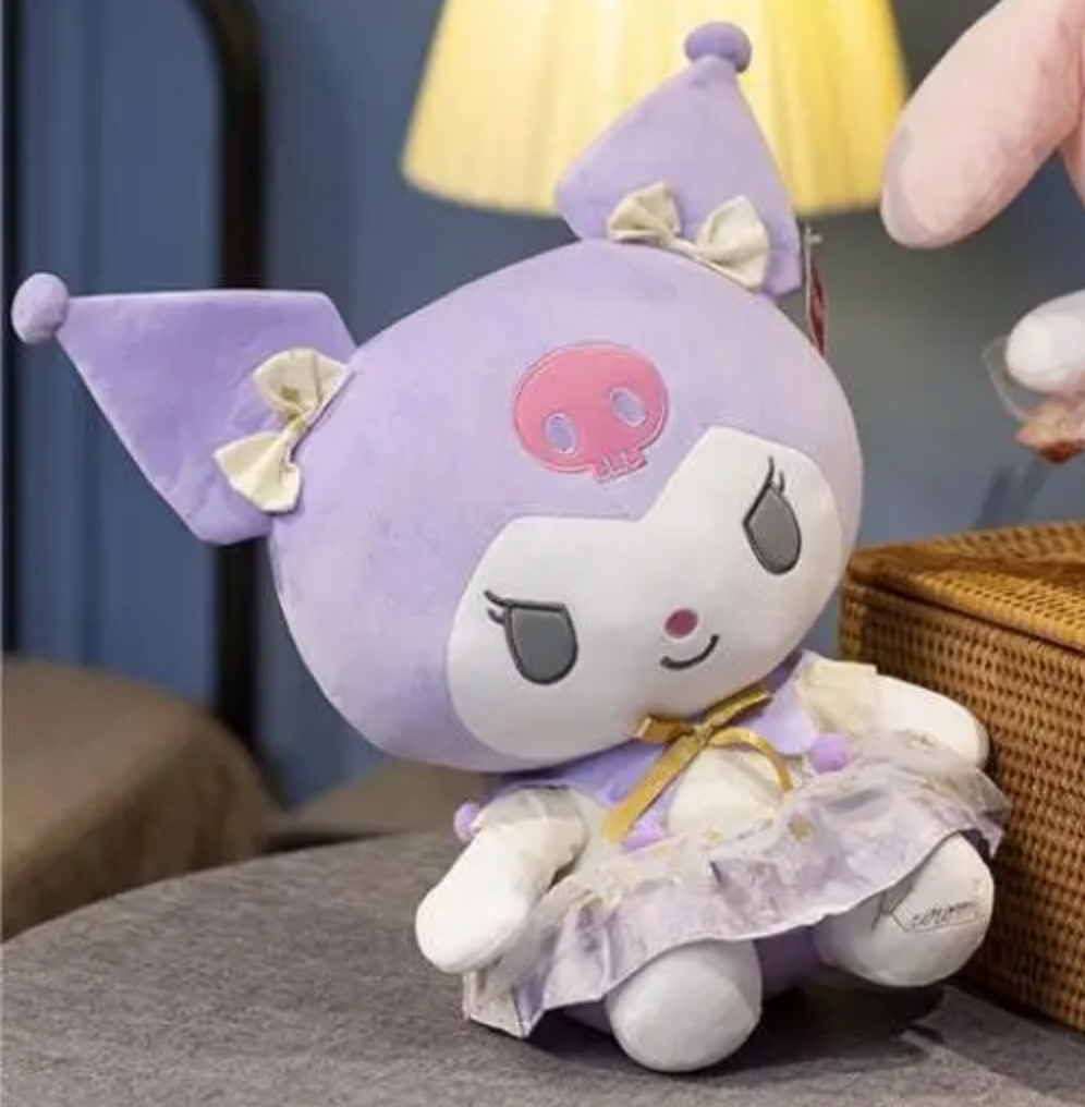 Sanrio Kuromi Figure 30cm 12inch Purple and Gold Nice Girl Dress up Large Plush(Authentic, Original, Genuine, Licensed, official)