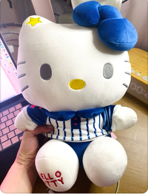 Sanrio Hello Kitty Figure Large Plush Baseball Costume 30cm 12inch Baseball Blue(Authentic, Original, Genuine, Licensed, official)