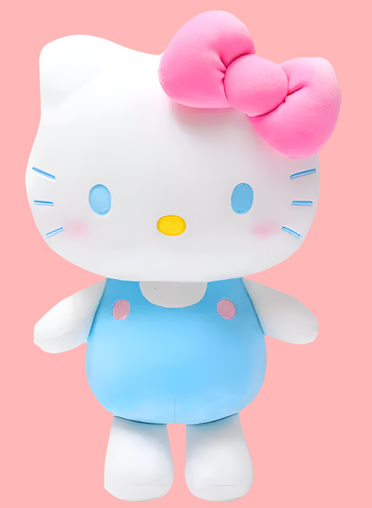 Sanrio Hello Kitty Stand up Small Plush 22cm 8inch Pastel Blue and Pastel Pink(Authentic, Original, Genuine, Licensed, official)