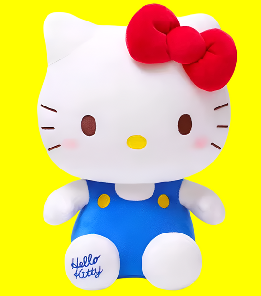 Sanrio Hello Kitty Sitting Small Plush 22cm 9inch Blue and Red (Authentic, Original, Genuine, Licensed, official)