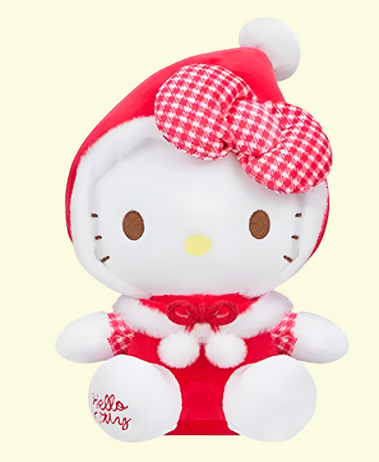 Sanrio Hello Kitty Santa Figure Small Plush 22cm 9inch Red (Authentic, Original, Genuine, Licensed, official)