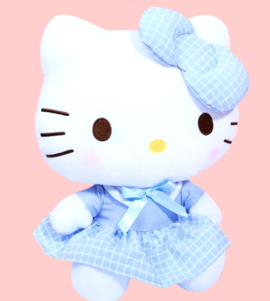 Sanrio Hello Kitty Pure Blue Dress Figure Large Plush 30cm 12inch Clean Blue(Authentic, Original, Genuine, Licensed, official)