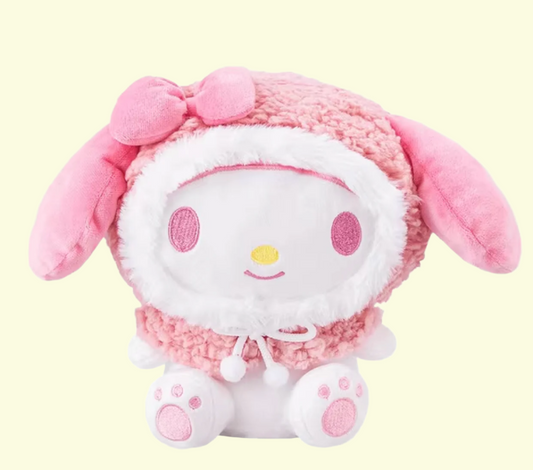 Sanrio My Melody Hoodie Figure 22cm Small plush Rose Pink(Authentic, Original, Genuine, Licensed, official)