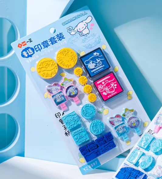 Sanrio Chinnamoroll Stamp set Stationery 20cm 8inch Blue ink and Pink ink (Authentic, Original, Genuine, Licensed, official)