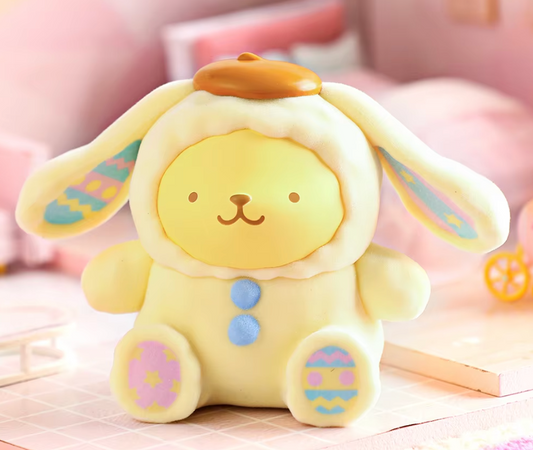 Sanrio Easter Bunny Flock Pompompurin Open No Box Blind Box Figure 6cm 2.5inch Yellow (Authentic, Original, Genuine, Licensed, official)