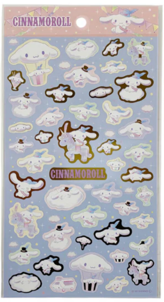 Sanrio Cinnamoroll Cloud Sheet Sticker Stationery 20cm 8inch Various colors (Authentic, Original, Genuine, Licensed, official)