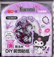 Sanrio Kuromi Clear Flake Sticker 25pcs Sticker Stationery 2cm 1inch Various colors (Authentic, Original, Genuine, Licensed, official)