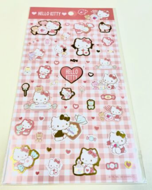 Sanrio Hello Kitty Red Sheet Sticker Stationery 20cm 8inch (Authentic, Original, Genuine, Licensed, official)