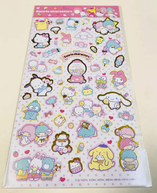 Sanrio Characters Sweets Sheet Sticker Sticker Stationery 20cm 8inch Various colors (Authentic, Original, Genuine, Licensed, official)