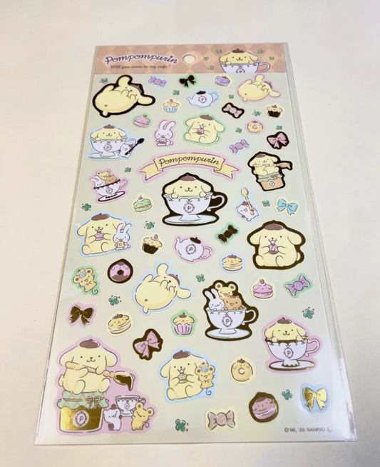 Sanrio Pompompurin Sheet Sticker Stationery 20cm 8inch (Authentic, Original, Genuine, Licensed, official)