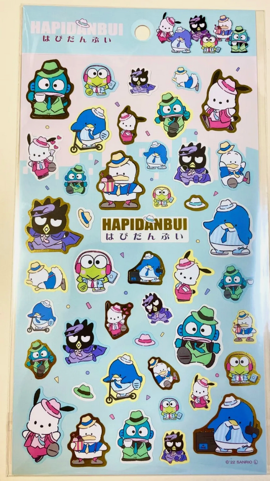 Sanrio Hapidanbui Green Type B Sheet Sticker Sticker Stationery 20cm 8inch (Authentic, Original, Genuine, Licensed, official)