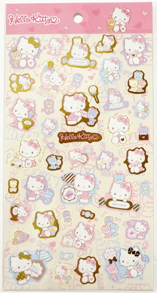 Sanrio Hello Kitty Cream Sheet Sticker Stationery 20cm 8inch (Authentic, Original, Genuine, Licensed, official)