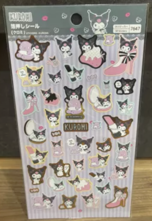 Sanrio Kuromi Sheet Sticker typeB Sticker Stationery 20cm 8inch Various colors (Authentic, Original, Genuine, Licensed, official)