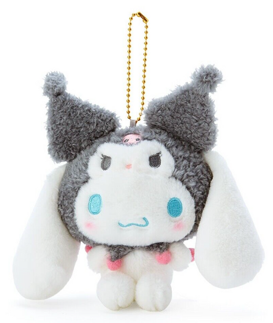 Sanrio Cinnamoroll in Kuromi costume Plush Charm Keychain 12cm 5inch White and Gray (Authentic, Original, Genuine, Licensed, official)