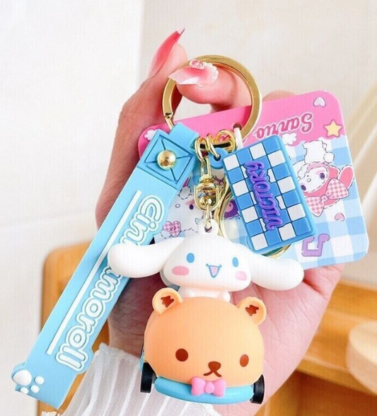 Sanrio Cinnamoroll Car Figure Keychain 5cm 2inch Sky blue and White (Authentic, Original, Genuine, Licensed, official)