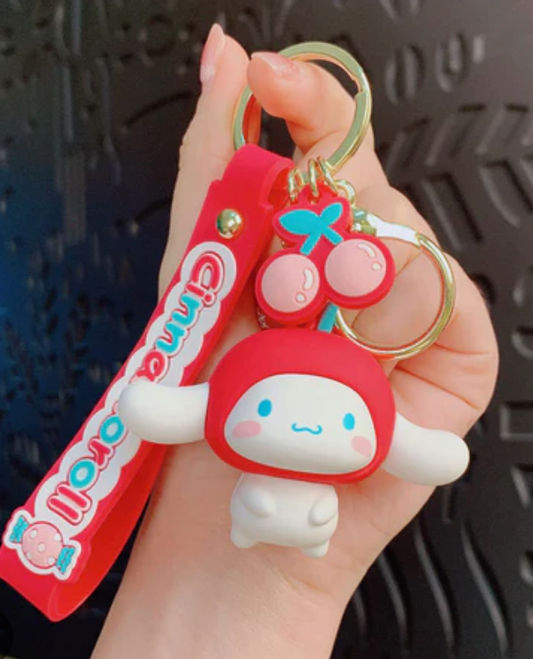 Sanrio Cinnamoroll Cherry Figure Keychain 6cm 2.5inch Red and White (Authentic, Original, Genuine, Licensed, official)