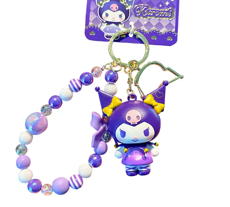 Sanrio Kuromi Bling Bling Purple Figure Keychain 6cm 2.5inch Purple and Gold (Authentic, Original, Genuine, Licensed, official)