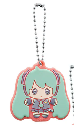 Anime Miku Hatsune Rubber Charm Keychain 6cm 2.5inch Various colors (Authentic, Original, Genuine, Licensed, official)