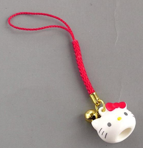 Sanrio Hello Kitty Original face Little string strap Phone Charm 2cm 1inch Red and White (Authentic, Original, Genuine, Licensed, official)