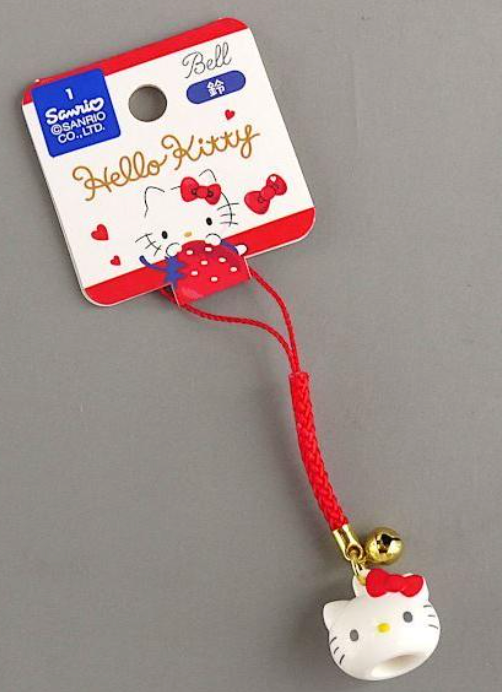 Sanrio Hello Kitty Original face Little string strap Phone Charm 2cm 1inch Red and White (Authentic, Original, Genuine, Licensed, official)