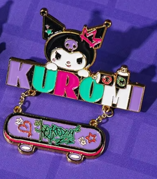 Sanrio Kuromi Type A Pin Accessories 3cm 1.5inch Black and Various colors(Authentic, Original, Genuine, Licensed, official)