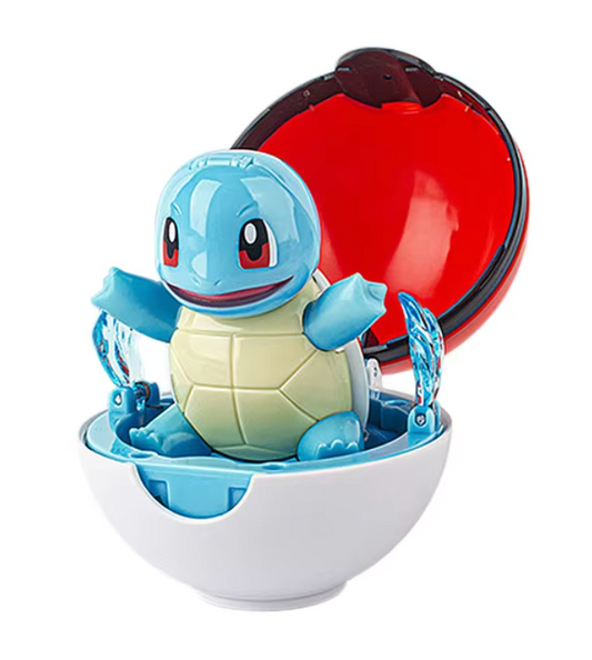 Anime Pokemon Squirtle Pops out attached to a Pokemon ball Big Box Figure 10cm 4inch Blue Various colors (Authentic, Original, Genuine, Licensed, official)