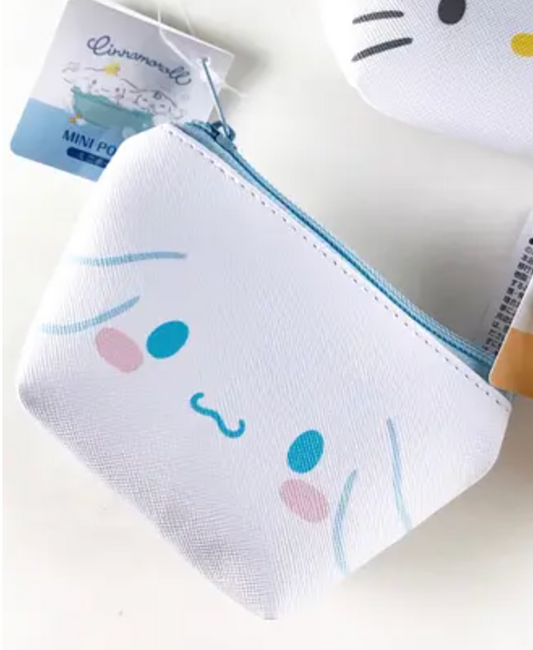 Sanrio Cinnamoroll Triangular Case Coin Purse Pouch 10cm 4inch White (Authentic, Original, Genuine, Licensed, official)