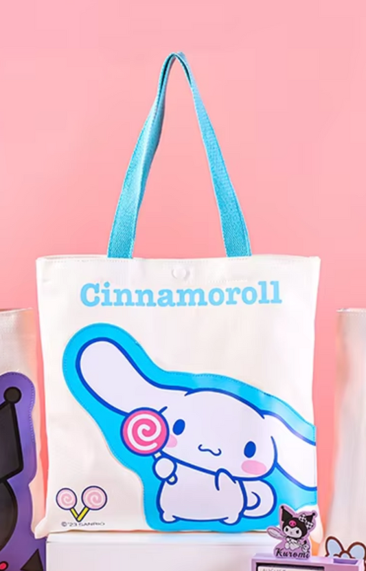 Sanrio Cinnamoroll Tote Bag Flat Bag Tote Bag 30cm 12inch Light Blue and White (Authentic, Original, Genuine, Licensed, official)