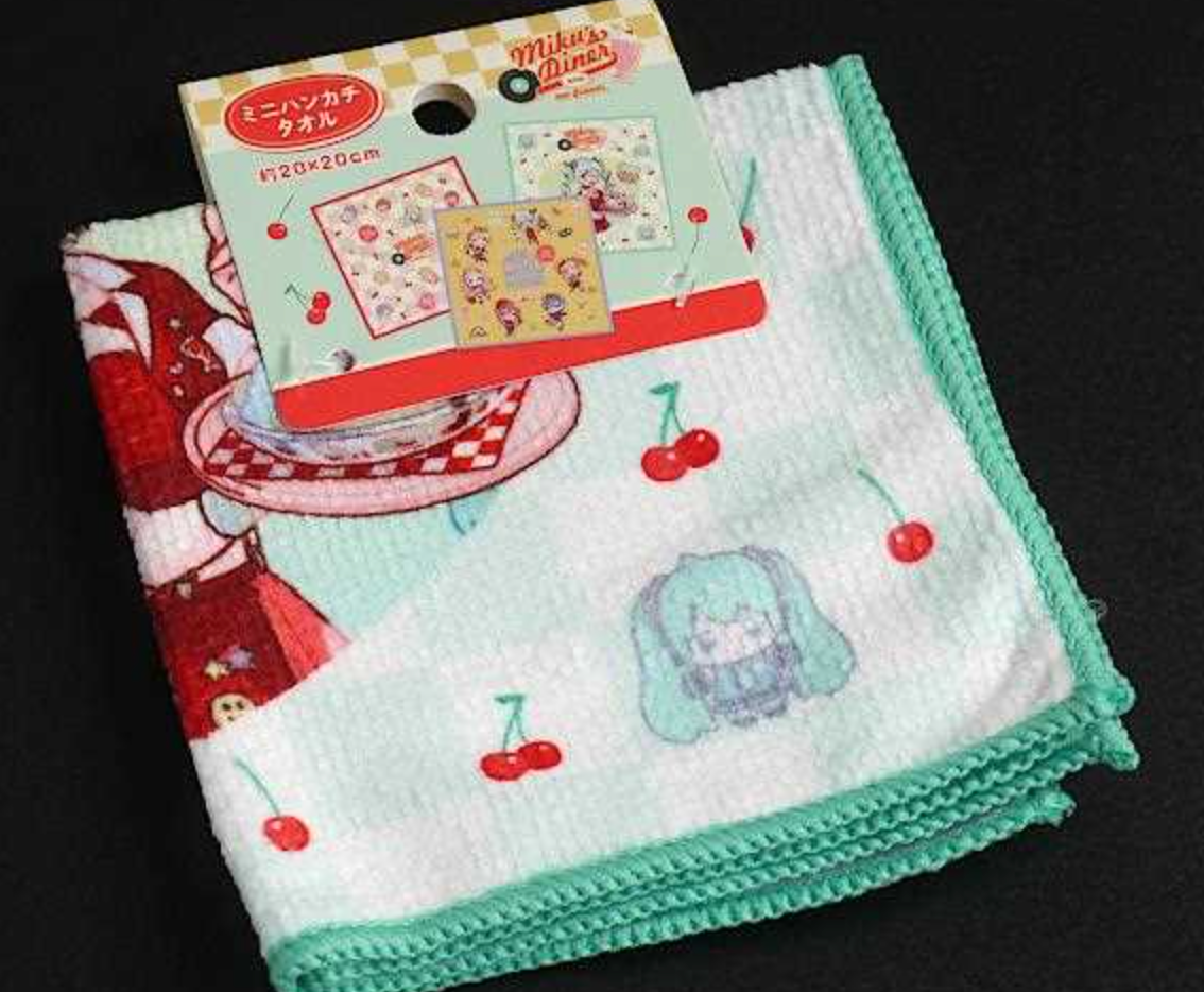 Anime Miku Hatsune Handkerchief Hand Towel Accessories 18cm 7inch Various colors(Authentic, Original, Genuine, Licensed, official)