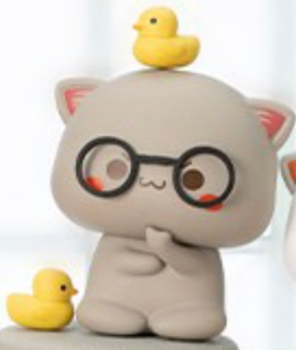 Kawaii Mitao Cat Season2 Goma with Glasses and little Ducks Figure Open No Box  (Authentic, Original, Genuine, Licensed, official)