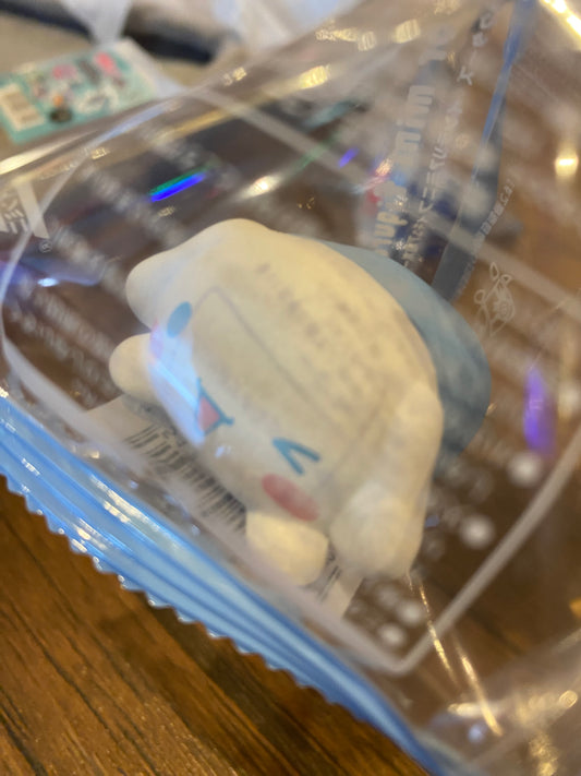 Sanrio Cinnamoroll square sleeping Figure  In the Bag Mini Figure 5cm 2inch White Sky blue (Authentic, Original, Genuine, Licensed, official) Plastic