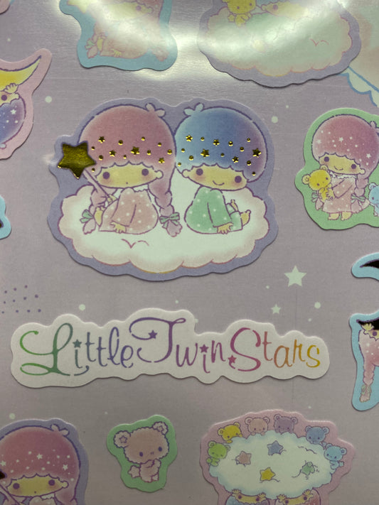 Sanrio Little Twin Stars Sheet Sticker typeA Stationery 20cm 8inch (Authentic, Original, Genuine, Licensed, official)