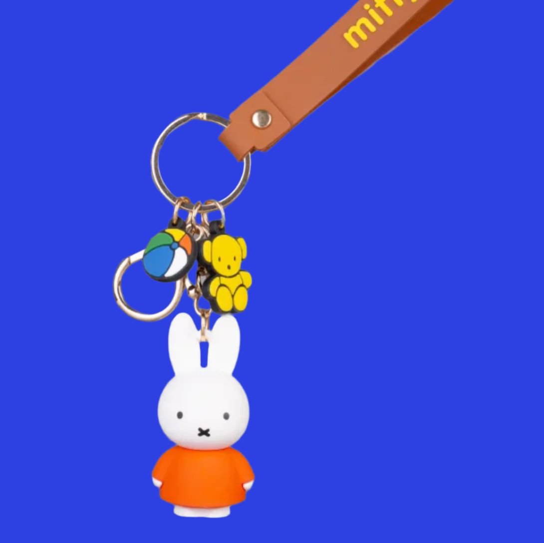 Mercis by Miffy Figure Keychain Original Orange(Authentic, Original, Genuine, Licensed, official)